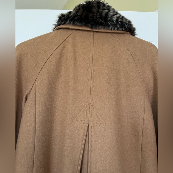 Anthropologie Elevenses elegant pea coat with removable faux fur - Picture 7 of 11